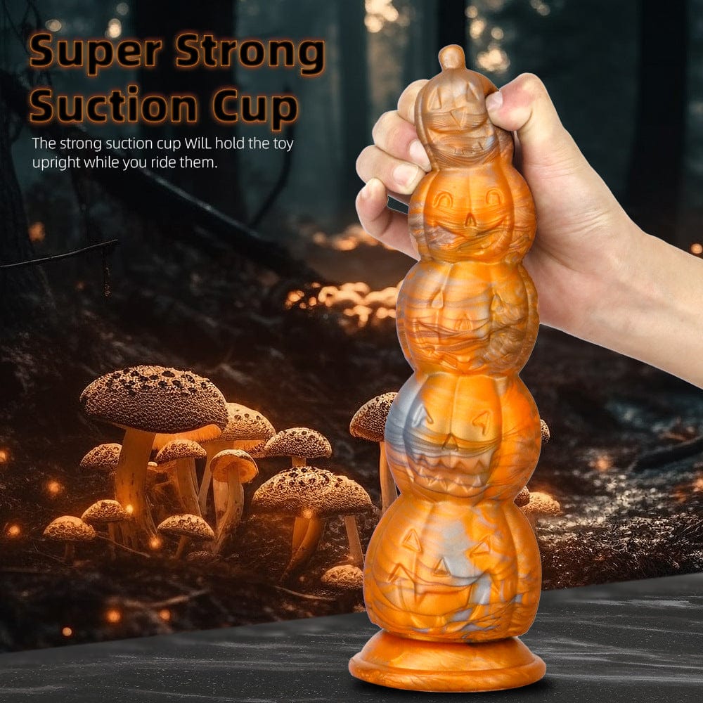 Halloween-Buttplug mit Kürbiskopf und Totenkopf