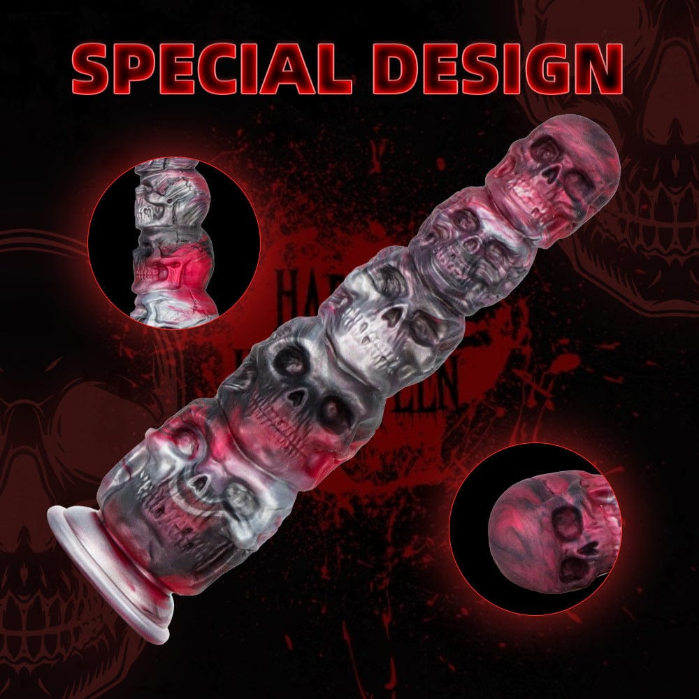 Halloween-Buttplug mit Kürbiskopf und Totenkopf