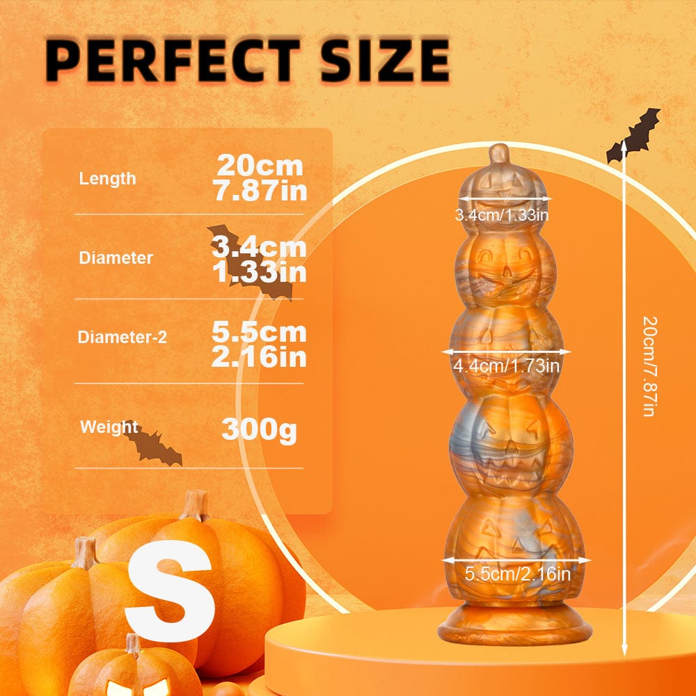 Halloween-Buttplug mit Kürbiskopf und Totenkopf