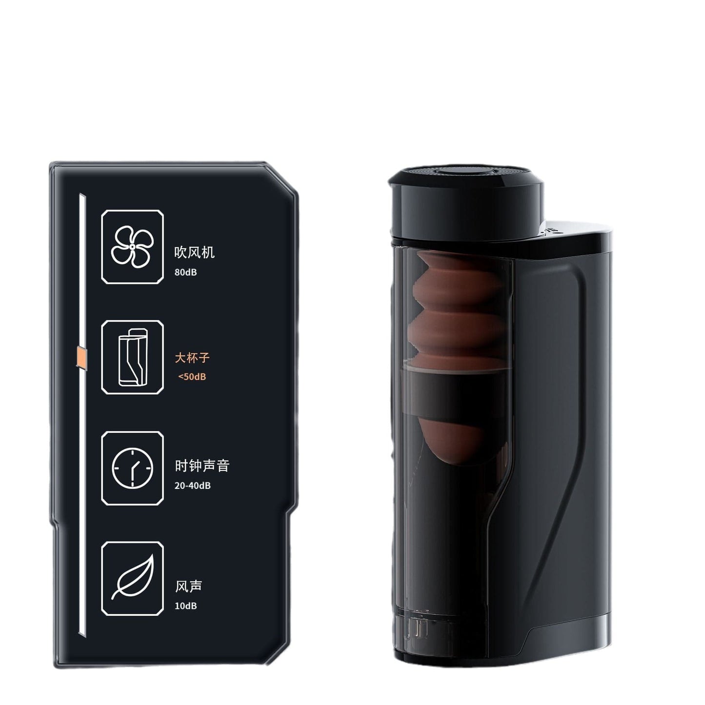 كوب كبير من جهاز تحفيز القضيب التلسكوبي التلقائي مع مهبل جيبي وكأس استمناء