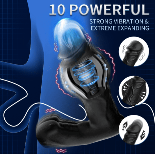 Realistic Expanding Vibrating Thrusting Prostate Massager with remote control