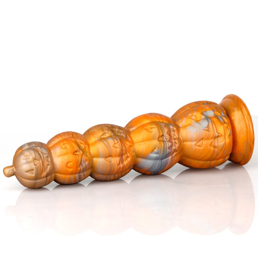 Halloween-Buttplug mit Kürbiskopf und Totenkopf