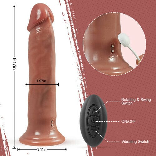 9.17In 5 Beads Rotating Swing 8 Vibrating Dildo remote control