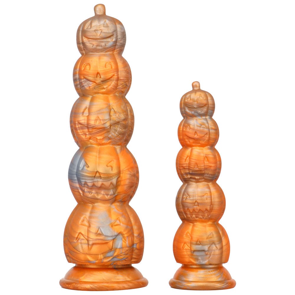 Halloween-Buttplug mit Kürbiskopf und Totenkopf