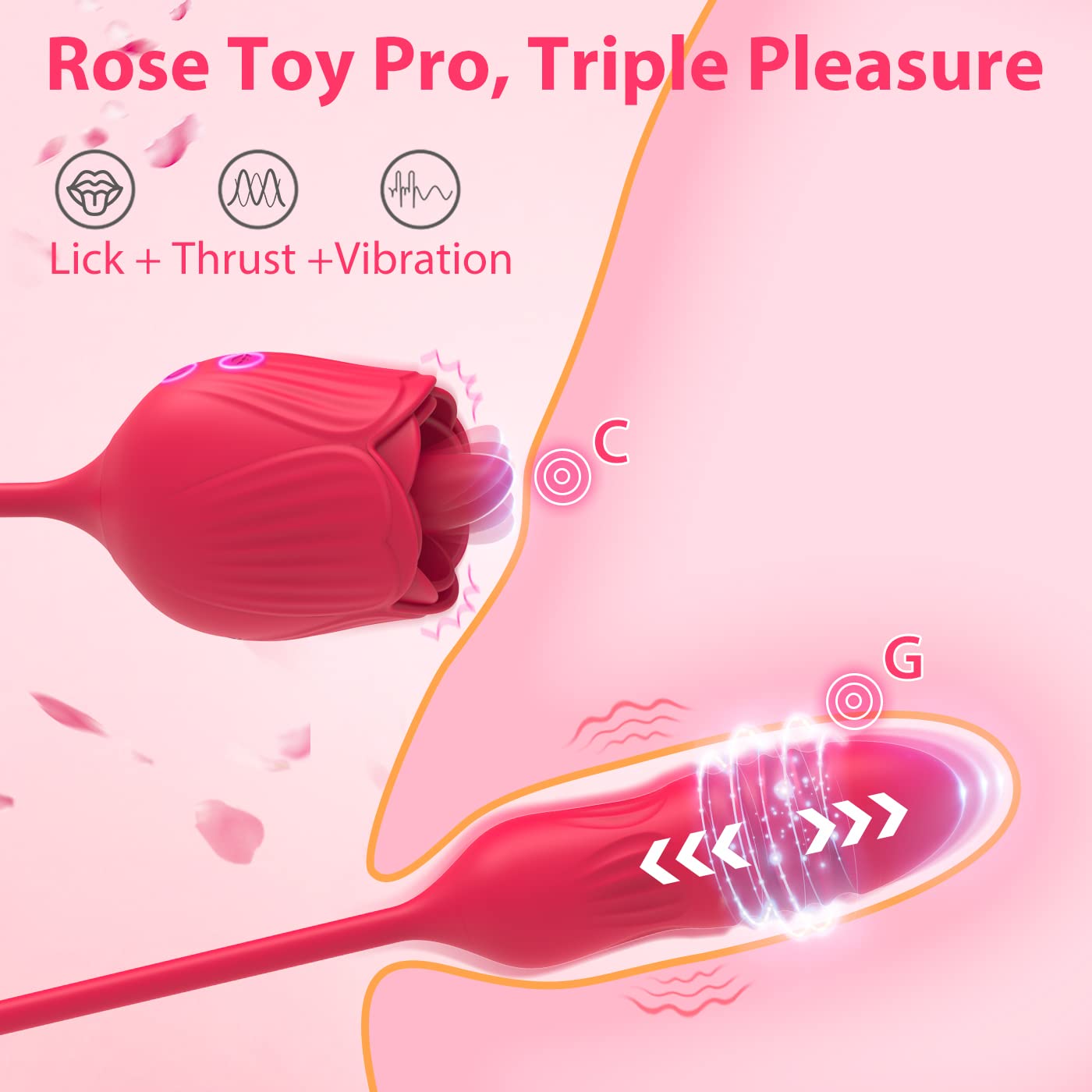 Rose Female Tongue Licking Egg Jumping Telescopic Masturbation