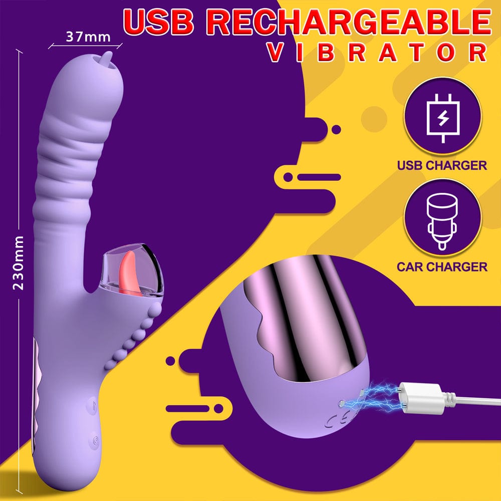 Small Dinosaur Vibrator - Multi-frequency Telescopic Tongue Sucking