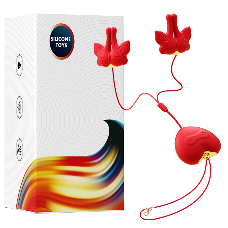 Butterfly Vibrating Neck-hanging Nipple Clamp Sexual Pleasure Tool