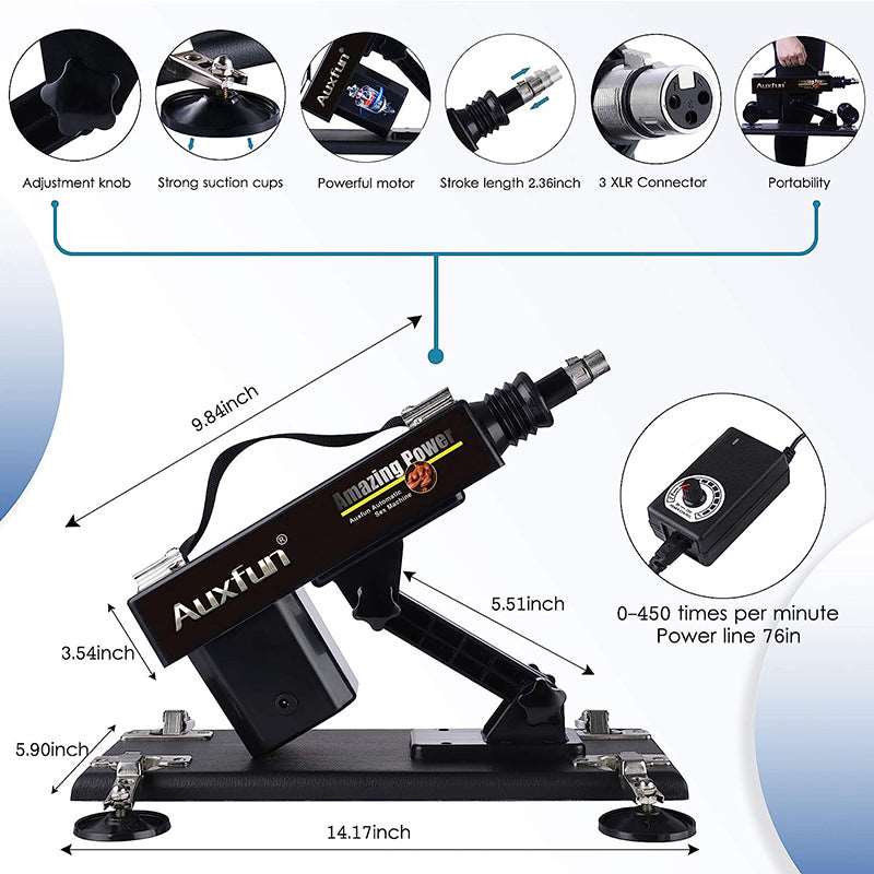Automatic Sex Machine Thrusting Machines Device Gun 6 Attachments