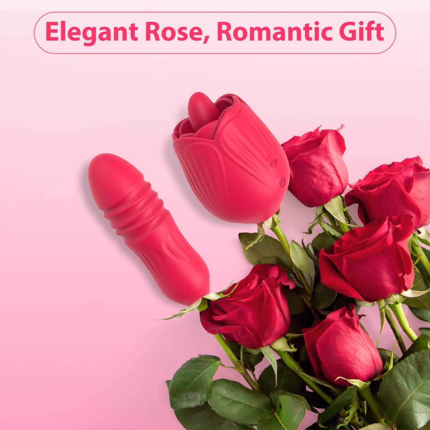 Rose Female Tongue Licking Egg Jumping Telescopic Masturbation
