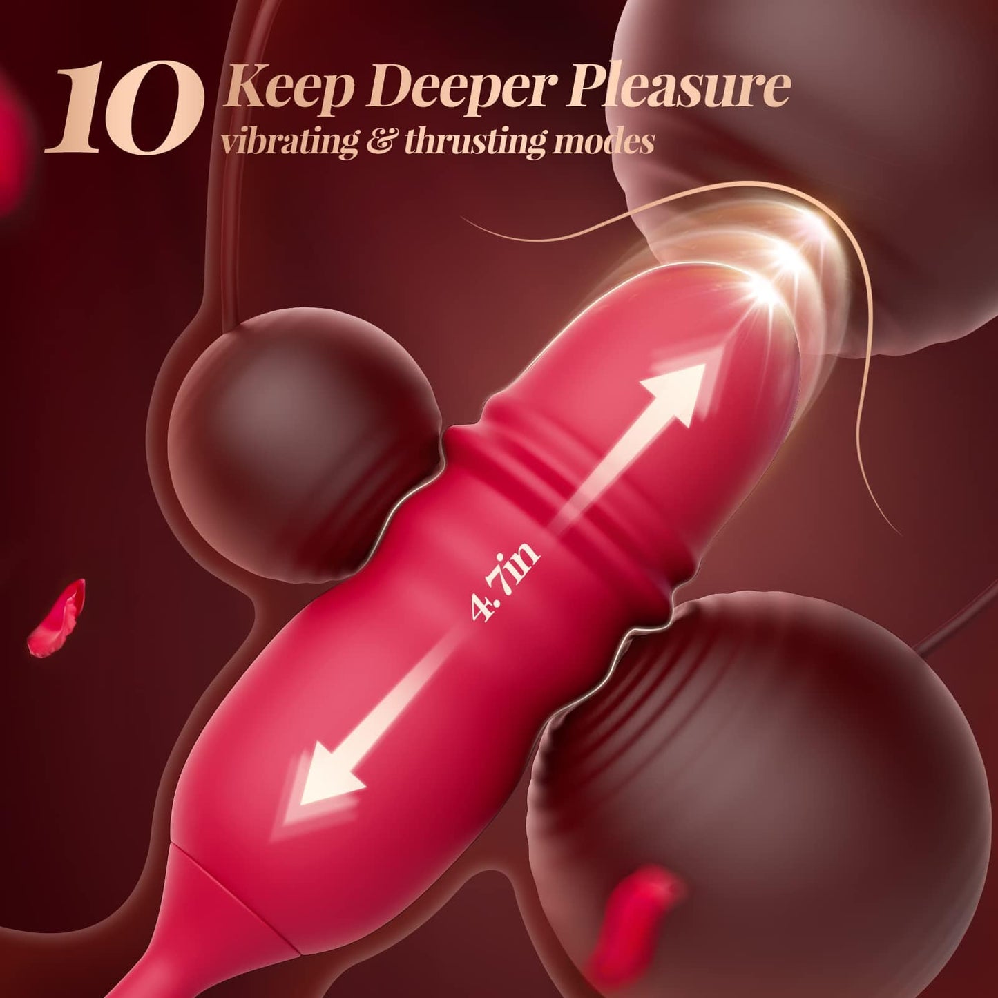 Rose Tongue Rose 10 Licking Thrust Clitoral Nipple Anal G Spot Vibrator
