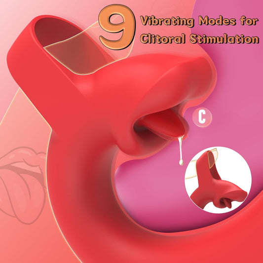 Finger Vibrator Rose Tongue Licking Clitoris G Spot Vibrator