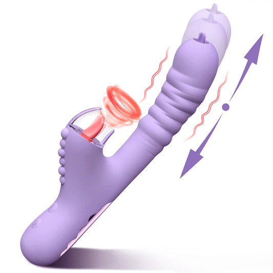 Small Dinosaur Vibrator - Multi-frequency Telescopic Tongue Sucking