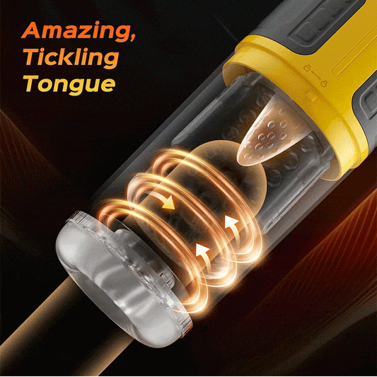 لعبة استمناء للرجال بتحفيز مزدوج واهتزاز دوار