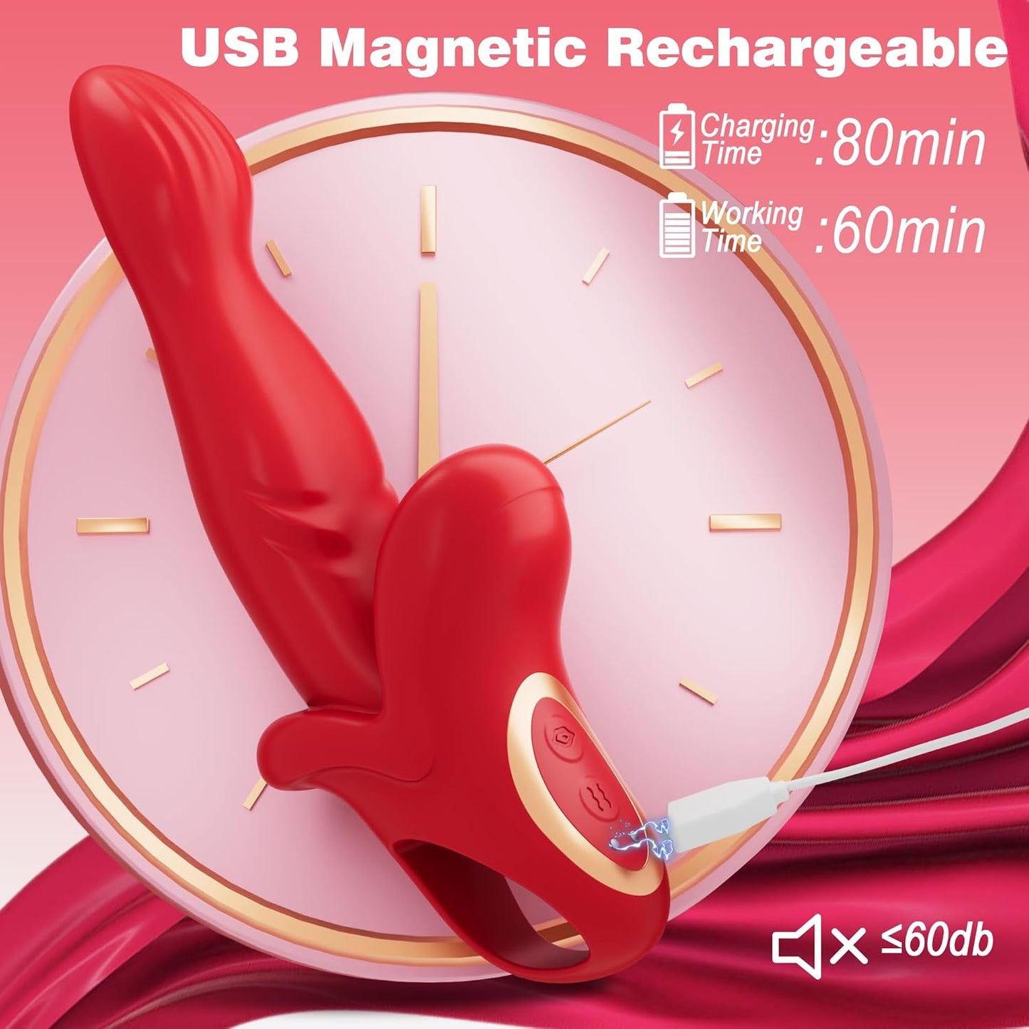 Alice 3 In 1 Thrusting Vibrating Rabbit G Spot Vibrator