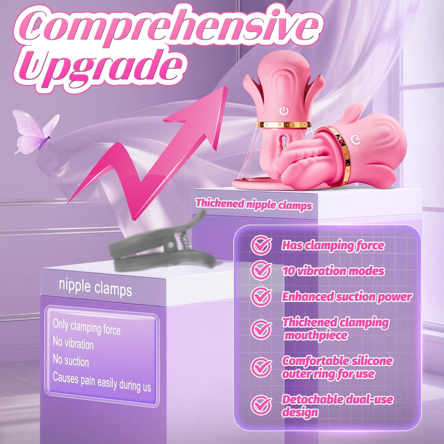 Hand - Pinch Breast Nipple Clamp Massager