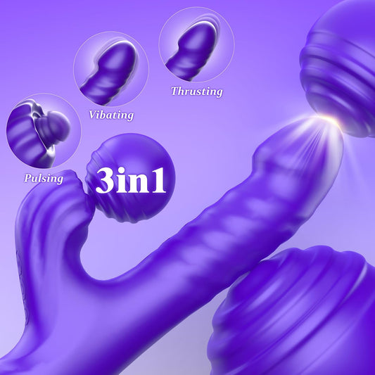 APP-Controlled 9 Pulsing Thrusting Rabbit G Spot Vibrator