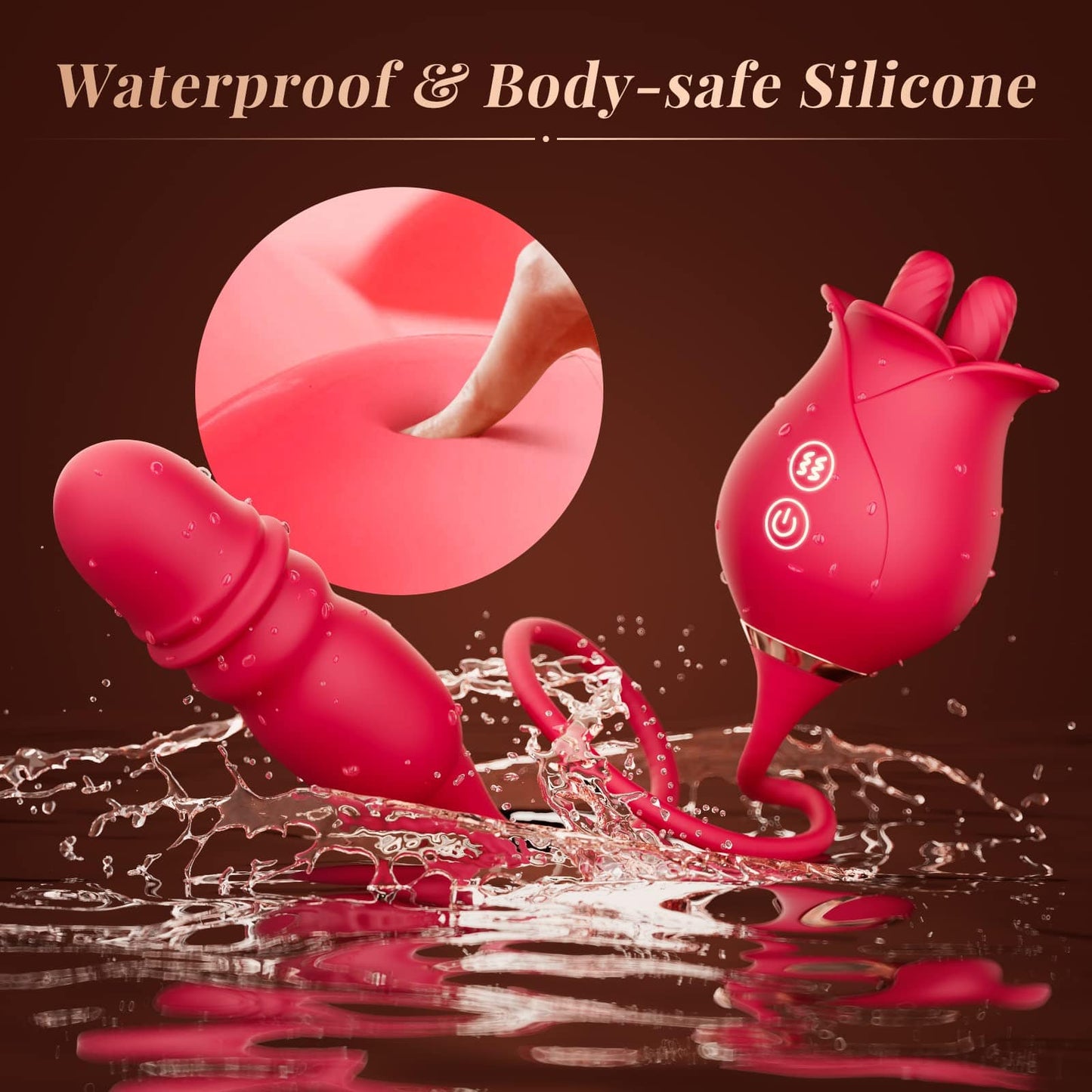 Rose Tongue Rose 10 Licking Thrust Clitoral Nipple Anal G Spot Vibrator