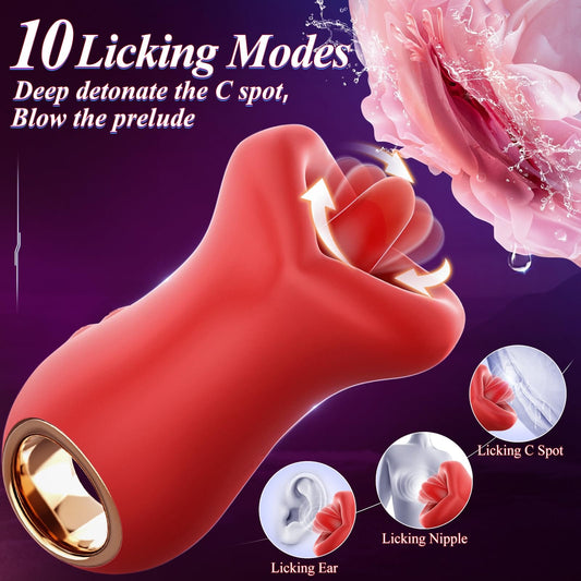 3IN1 Handle Mouth-Shaped 10 Tongue Licking Kissing