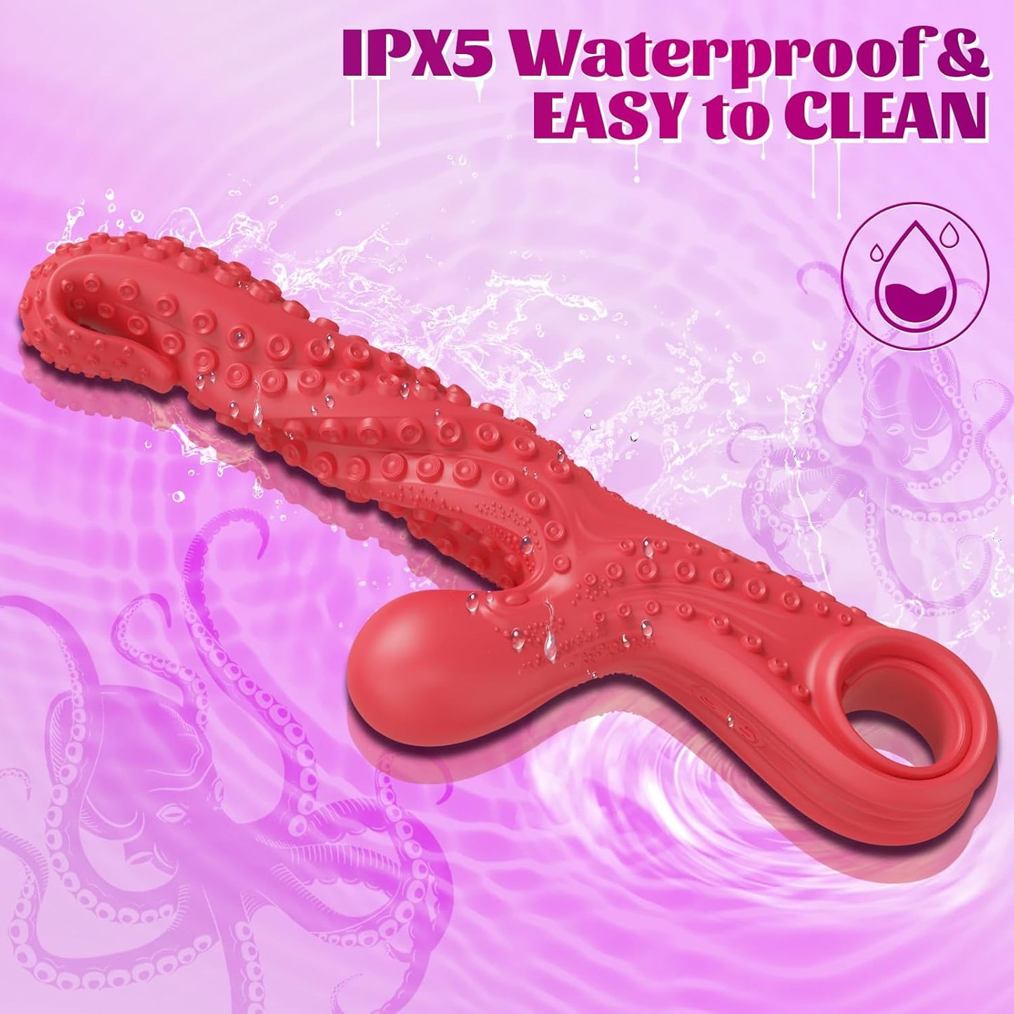 Octopus Tentacle Vibrating G-Spot Vibrator With Pull Ring