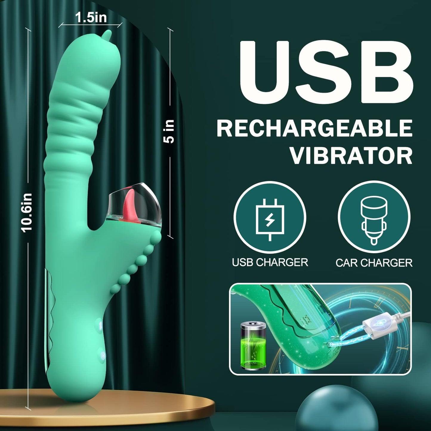 Small Dinosaur Vibrator - Multi-frequency Telescopic Tongue Sucking