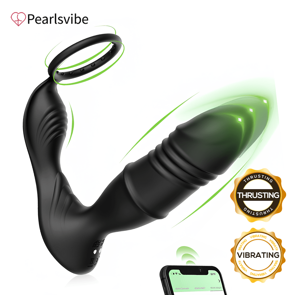 Mason APP Control 9-Telescopic Vibration Cock Rings Prostate Massager