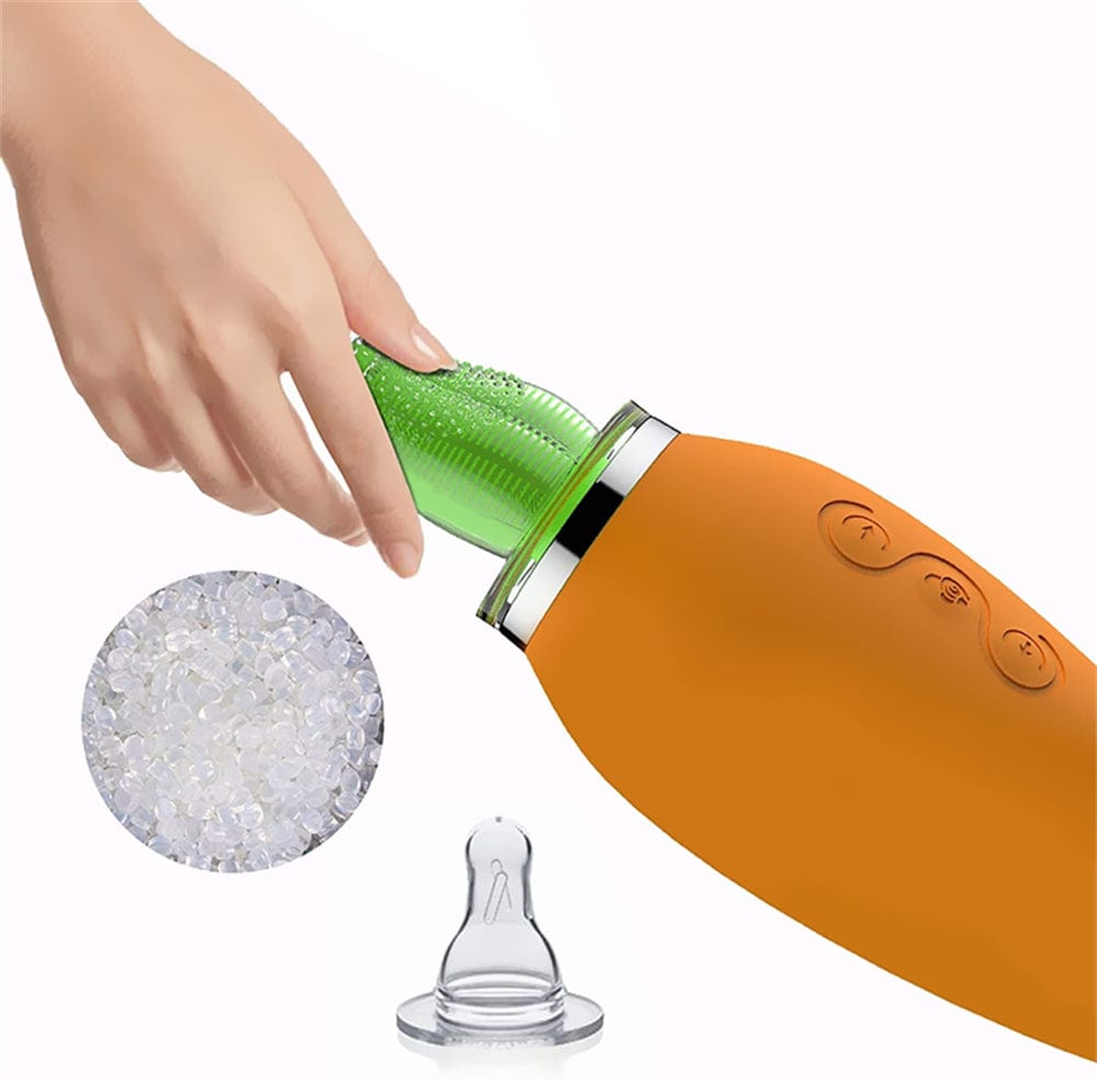 Carrot Vibration Automatic Heating Sucking Tongue Licker Pluggable