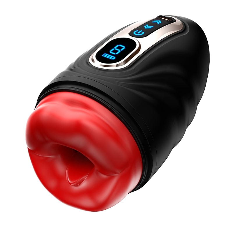 Mundumwickelter Penistrainer-Vibrator mit Heizstab