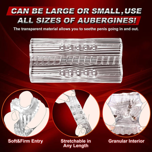 Manual Suction Penis Sleeve Blowjob Male Masturbators with 15 Extruded Beads