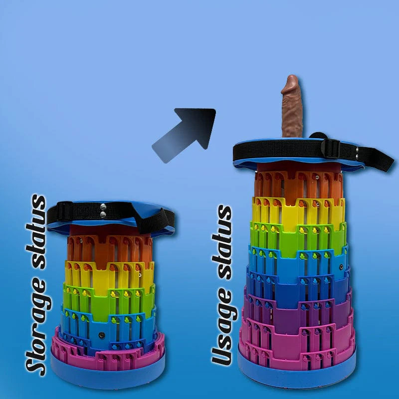 TOYHEERG Rainbow Telescopic Chair Sex Dildo Machine Outdoor Stimulation
