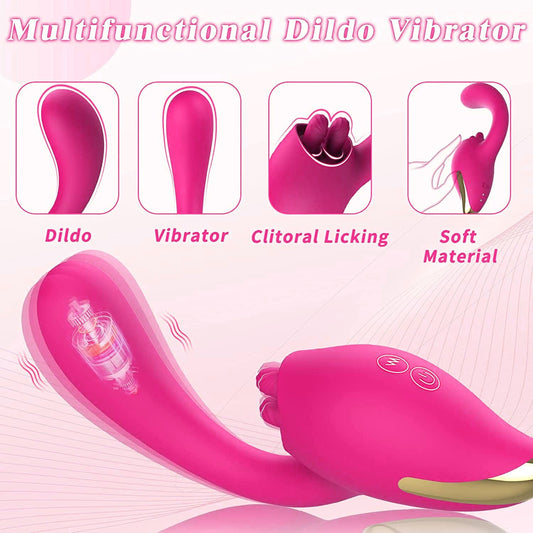 Merlot 2-in-1 Tongue-licking Dildo Vibrator
