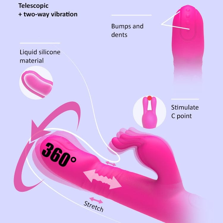 Rain Love Thrusting Strong Shock Rabbit Vibrator mit Saugnapf