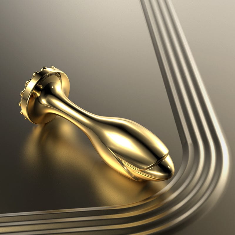 Pearl Rose Anal Plug Gold Stainless Steel Anal Expansion