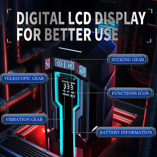 3-in-1 Telescopic Sucking Vibrating Deepthroat Male Masturbator