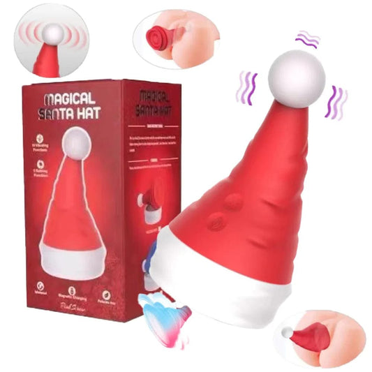 Weihnachtsmannmütze Vibrator 15 Geschwindigkeit Cunnilingus Masturbator Klitoris G-Punkt Stimulator für Weihnachten