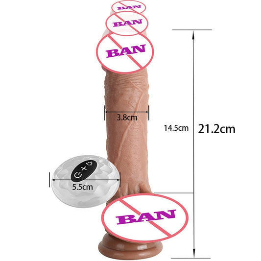 Waterproof 7 Frequency Retractable Swing Dildo