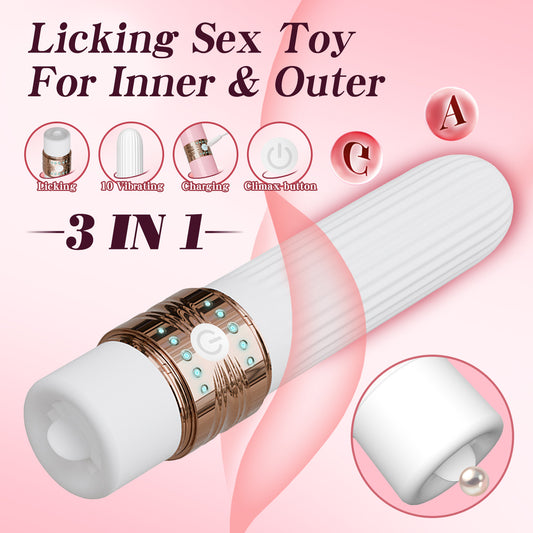 Lipstick Tongue Licking Clitoral G Spot Vibrator