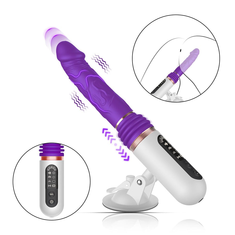 5 Thrusting & 8 Vibrating Dildo Machine with Handle and Sucker