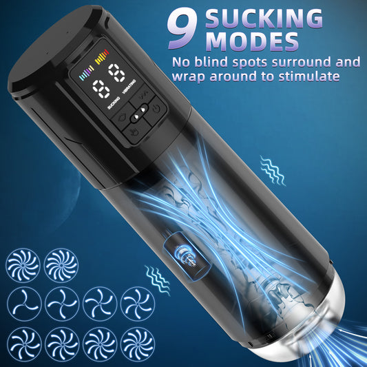 2 in 1 Waterproof Auto Suction Vibration Male Masturbator