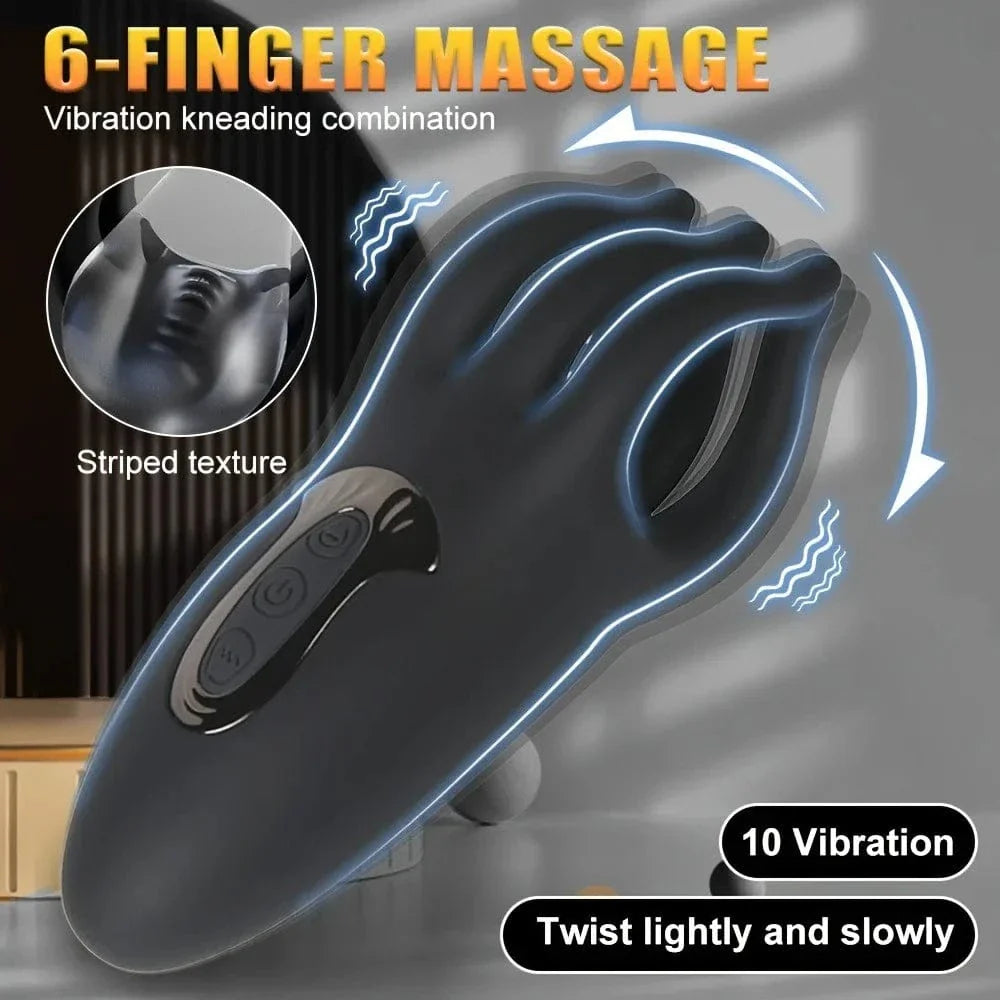 Realistischer Penismassager mit Fingerknetfunktion, Eicheltrainer