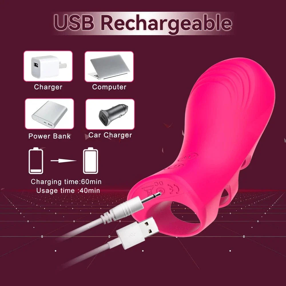 Fingervibrator Klitoris-G-Punkt-Massagegerät mit 10 Vibrationen für das Vorspiel zu zweit