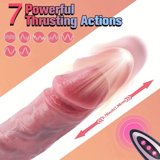 9in-Realistic Brown Thrusting Dildo Vibrator Remote Control