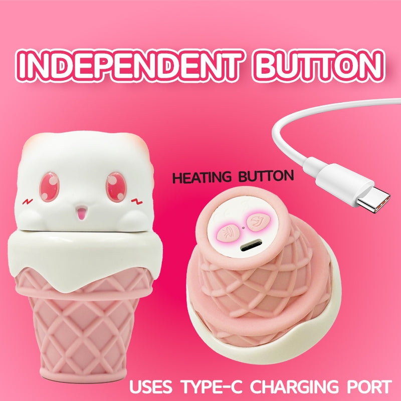 Peachy Bunny Ice Cream Cone Klitoris-Saug- und Heizvibrator