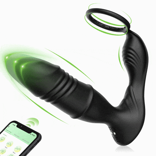 Mason APP Control 9-Telescopic Vibration Cock Rings Prostate Massager