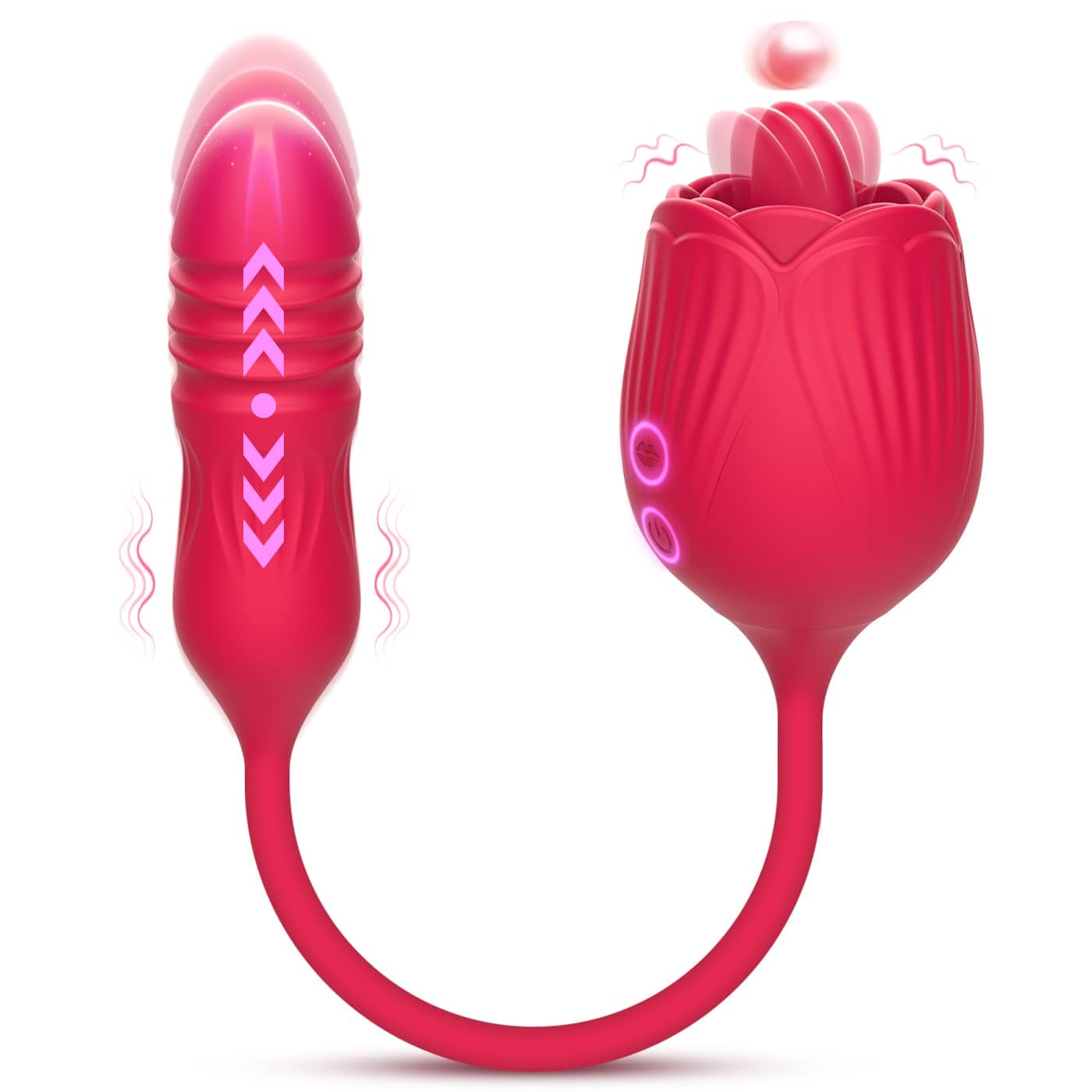 Rose Female Tongue Licking Egg Jumping Telescopic Masturbation