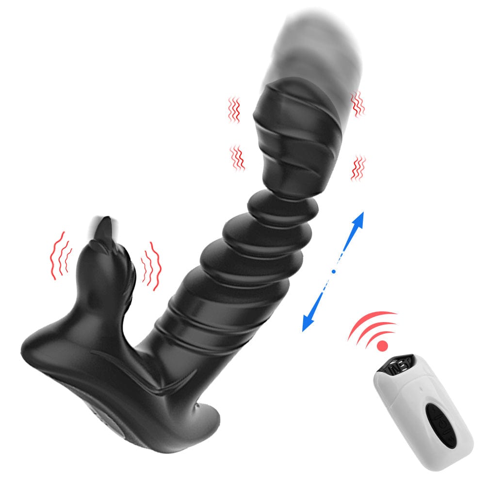Telescopic Prostate Massager Double Shock Masturbation Anal Plug