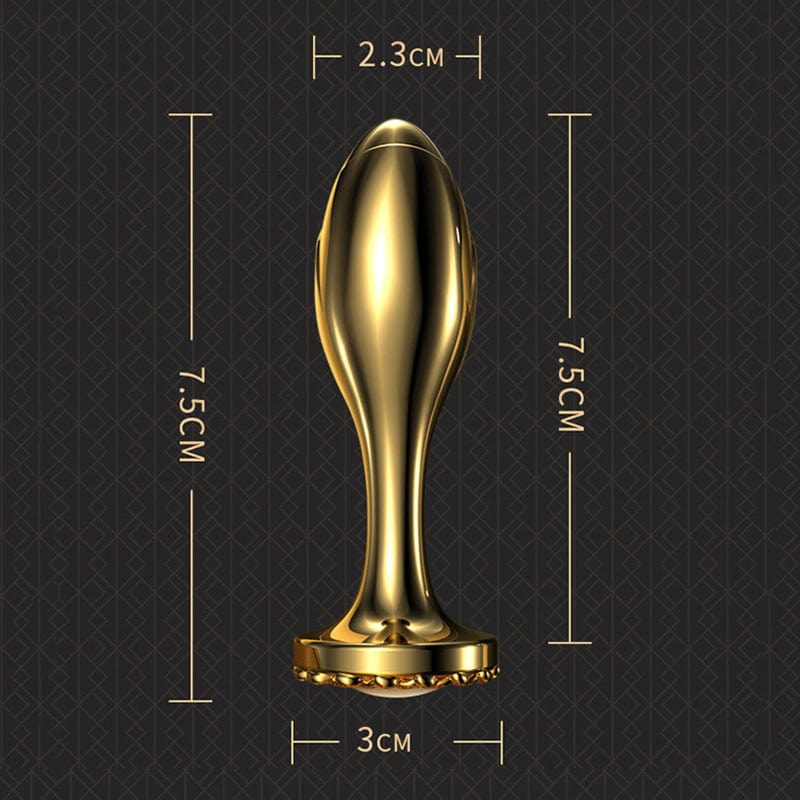 Pearl Rose Anal Plug Gold Stainless Steel Anal Expansion