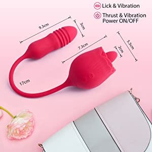 Rose Female Tongue Licking Egg Jumping Telescopic Masturbation
