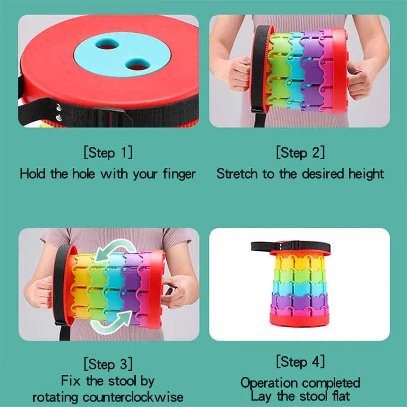 TOYHEERG Rainbow Telescopic Chair Sex Dildo Machine Outdoor Stimulation