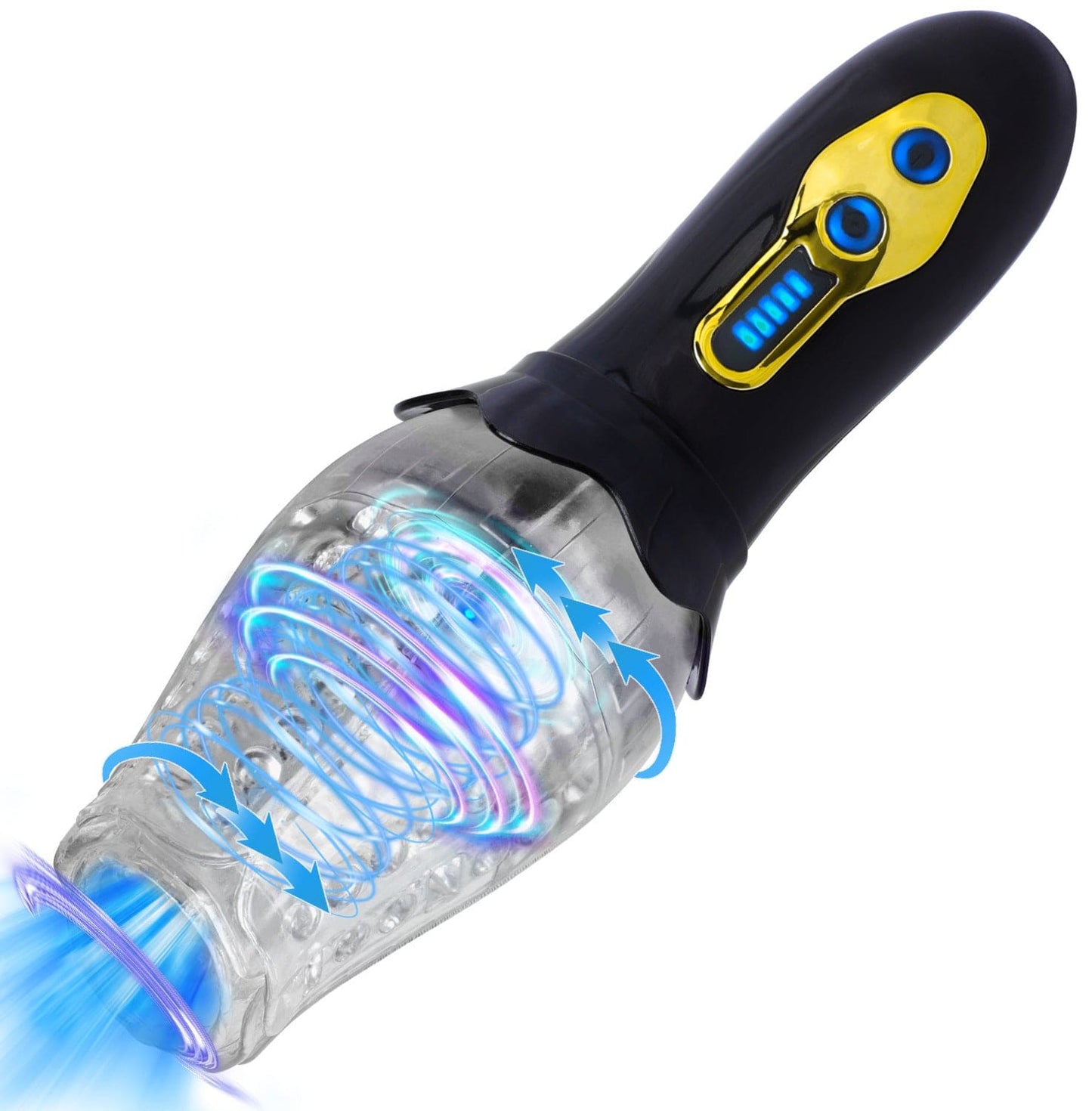 Male Rose Penistrainer Rotierender vibrierender Deepthroat-Masturbator