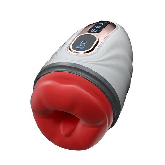 Mouth-Wrapped Penis Trainer Vibrator with Heating Rod